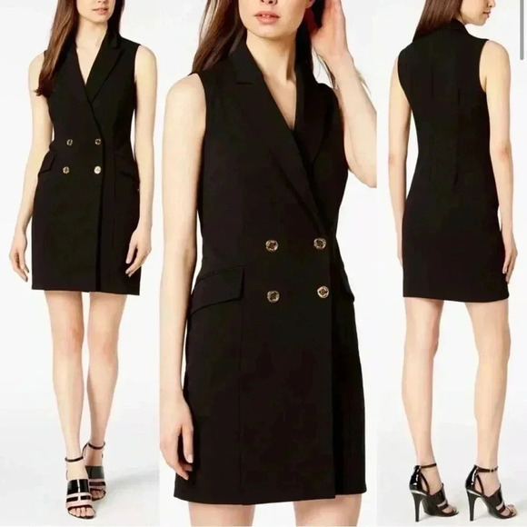 Calvin Klein Dresses & Skirts - Calvin Klein Women’s Black Doubled Breasted Sleeveless Dress Size 10 Sleeveless